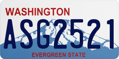 WA license plate ASG2521