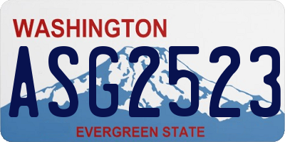 WA license plate ASG2523