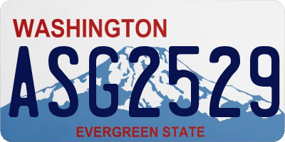 WA license plate ASG2529
