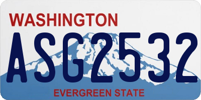 WA license plate ASG2532