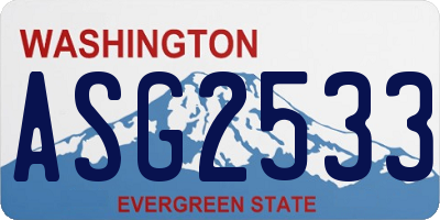 WA license plate ASG2533