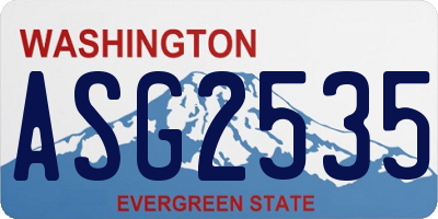 WA license plate ASG2535