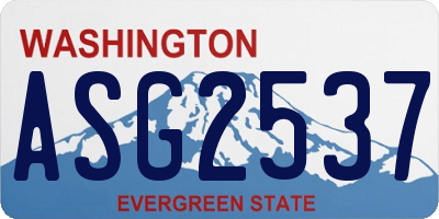 WA license plate ASG2537