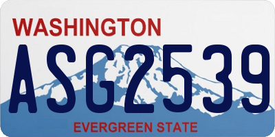 WA license plate ASG2539
