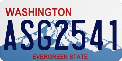 WA license plate ASG2541