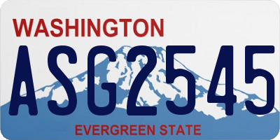 WA license plate ASG2545