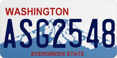 WA license plate ASG2548