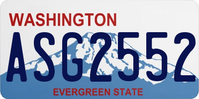 WA license plate ASG2552