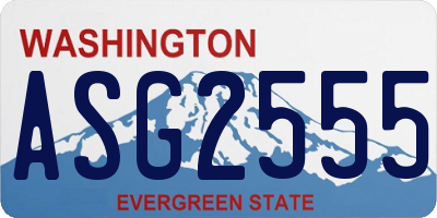 WA license plate ASG2555