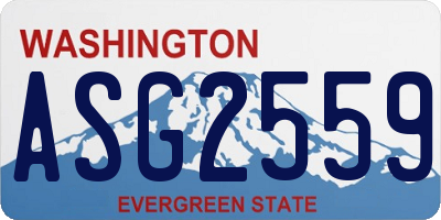 WA license plate ASG2559
