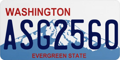 WA license plate ASG2560