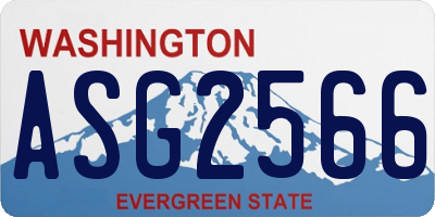 WA license plate ASG2566