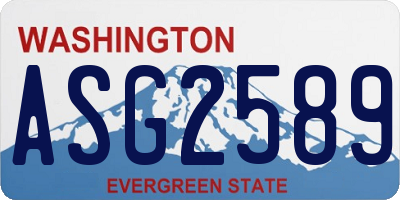 WA license plate ASG2589