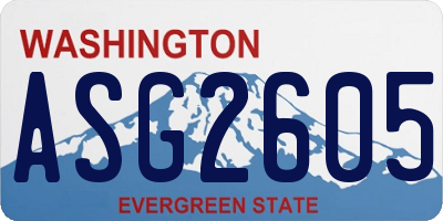 WA license plate ASG2605
