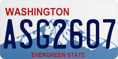 WA license plate ASG2607