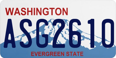 WA license plate ASG2610