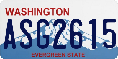 WA license plate ASG2615