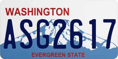 WA license plate ASG2617