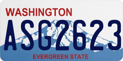 WA license plate ASG2623