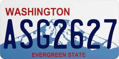 WA license plate ASG2627