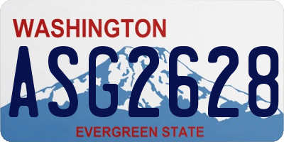 WA license plate ASG2628