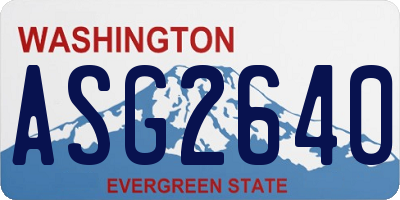 WA license plate ASG2640