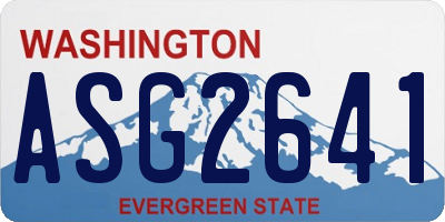 WA license plate ASG2641