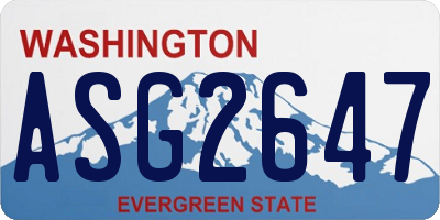 WA license plate ASG2647