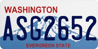 WA license plate ASG2652