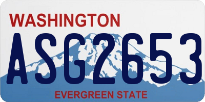 WA license plate ASG2653