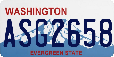 WA license plate ASG2658