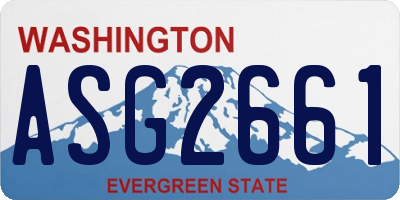 WA license plate ASG2661