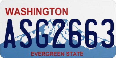 WA license plate ASG2663