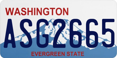 WA license plate ASG2665