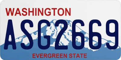 WA license plate ASG2669