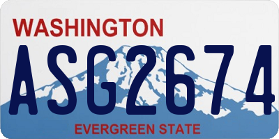 WA license plate ASG2674