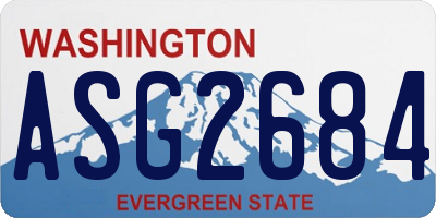 WA license plate ASG2684