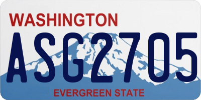 WA license plate ASG2705