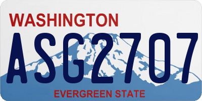 WA license plate ASG2707