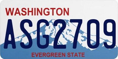 WA license plate ASG2709