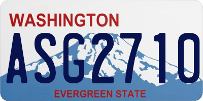 WA license plate ASG2710