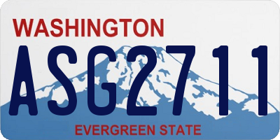 WA license plate ASG2711