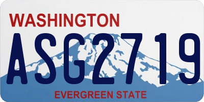 WA license plate ASG2719