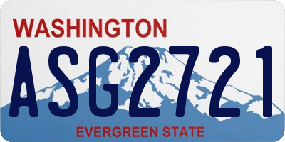 WA license plate ASG2721