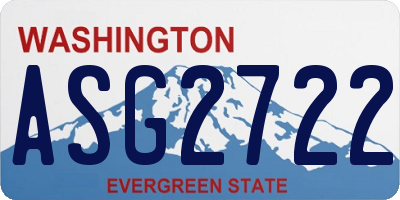 WA license plate ASG2722