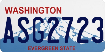 WA license plate ASG2723