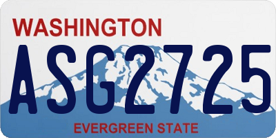 WA license plate ASG2725