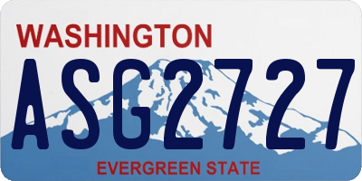 WA license plate ASG2727