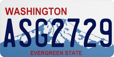WA license plate ASG2729