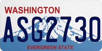 WA license plate ASG2730